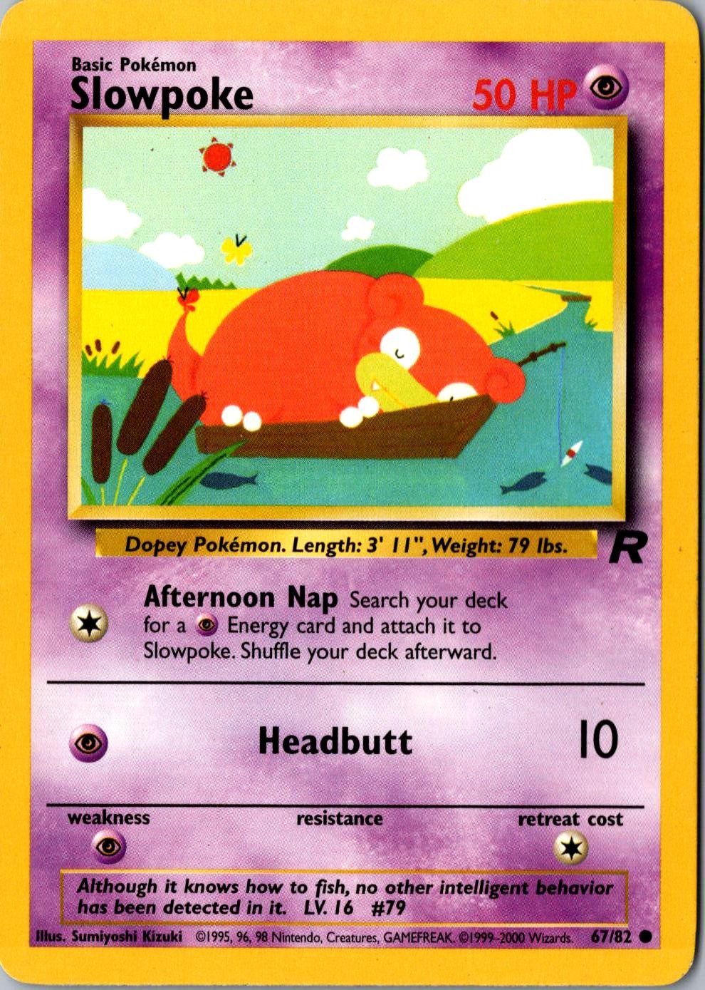 Slowpoke 67/82 Common Team Rocket LP Pokemon Card