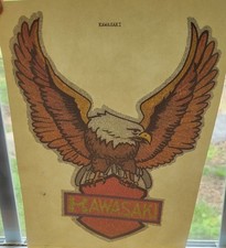 Autocollant décalcomanie vintage années 70 fer à repasser transfert ailes d'aigle Kawasaki NOS