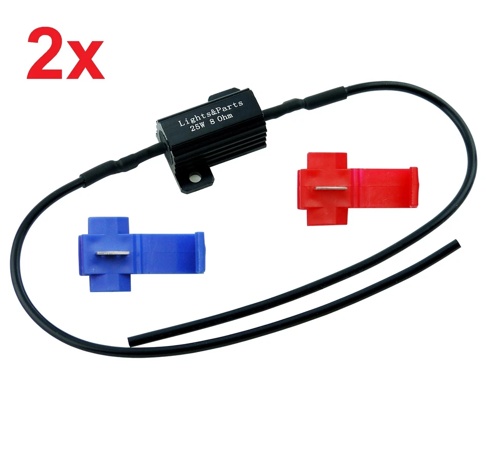 2 Widerstand CanBus 25w Lastwiderstand LED Tagfahrlicht TFL Blinker 25Watt 8 Ohm - Bild 2 von 3