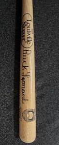 Buck Leonard Signed Baseball 16” Louisville Slugger Mini Bat HOF Logo Autograph