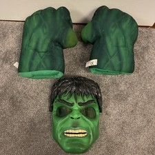 Incredible HULK soft Hands Smash Hands Toy  Hasbro w Sounds Working - and mask 