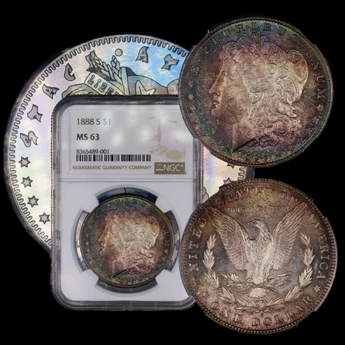 1888 S Morgan Silver Dollar NGC MS63 Beautify TONED **RARE** **KEY DATE**