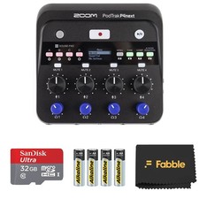 Zoom PodTrak P4next Portable Multitrack Podcast Recorder Bundle