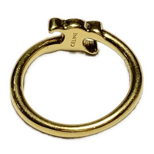 Auth CELINE Trionf Asymmetric Ring - Gold Hardware S****** Ring #7 - Picture 3 of 4