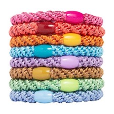 Colorful Hair Ties for Thick Hair Pack of 8 Ponytail Holders No-Crease Bands