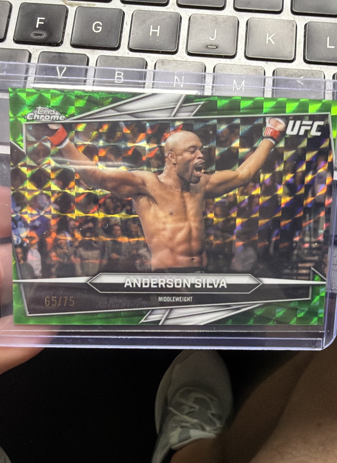 2026 Topps Chrome UFC - Anderson Silva #14 Green Geometric Refractor /75