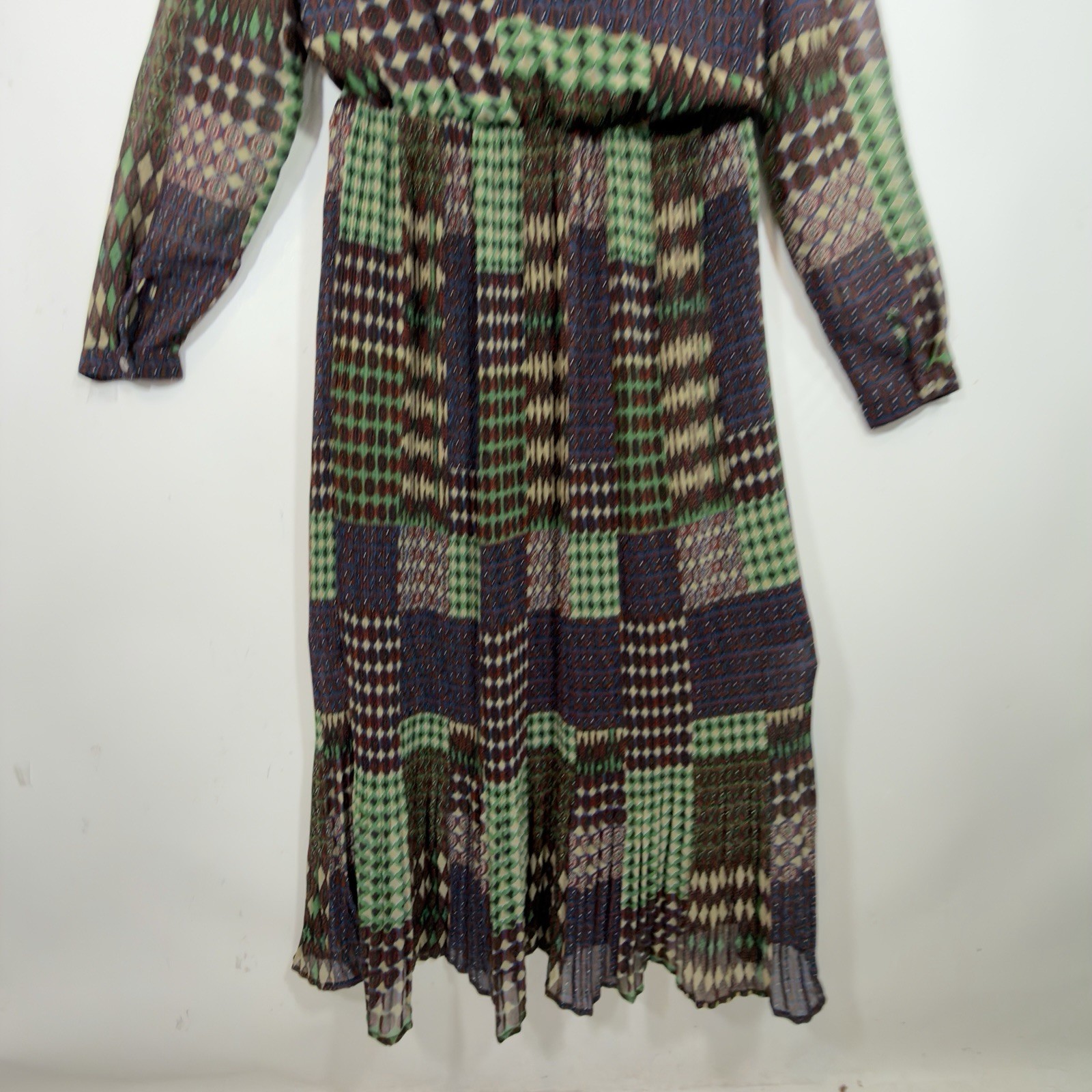 ModCloth Patchwork Print Sheer Pleats Maxi Dress … - image 7