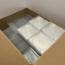 Lot of 250 Used Clear CD DVD Slim Jewel Storage Cases