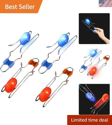 Assorted Light-Up Gyro Wheels - Engaging 4-Pack for Kids (8.5'' Red & Blue)