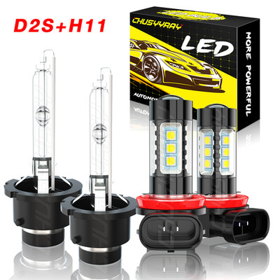 FIT Infiniti QX60 2014 2015-2017 4X HID LED Headlight Bulbs Hi/Lo+Fog Light Kits