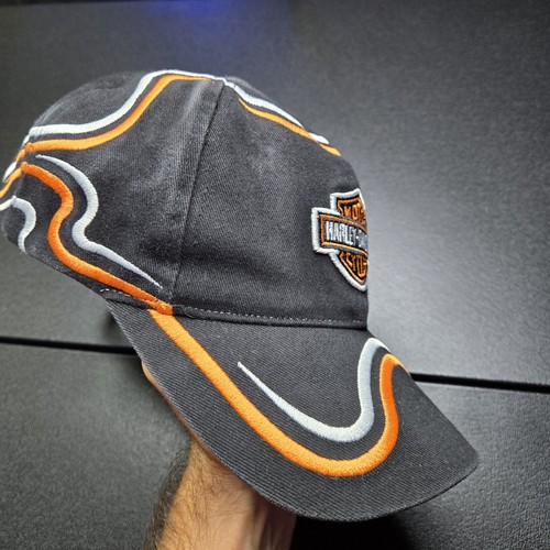 Vintage 90s Harley-Davidson Embroidered Needle Pin-stripe Hat, Rare, No Flaws - Picture 3 of 9