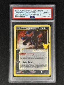 2021 Pokémon Umbreon-Gold Star PSA 10 2021 Pokemon Celebrations 17/17 Umbreon Gold Star PSA 10 Classic