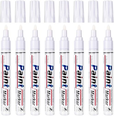White Permanent Paint Markers White Paint Pens   8 Packs Oil Based Markers Wa...