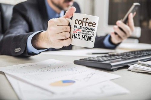 Eeffoc Is Coffee Spelled Backwards, As I Dont Give Eeffoc Mug- Perfect Office... - Afbeelding 2 van 6