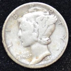 1931-D VERY GOOD Mercury Dime, 90% SILVER!