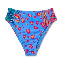 Tabitha Brown 2X PLUS Tropical Leopard French Cut Modern Hipster Bikini Bottom 