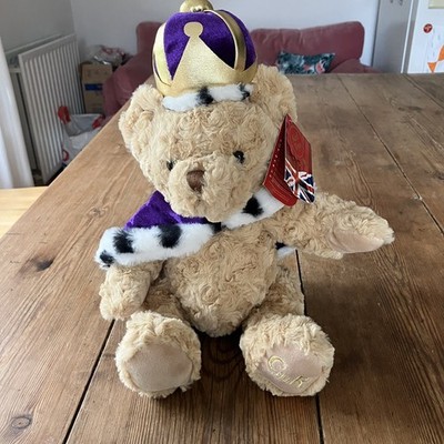 Keel Toys Königsbär Teddy Krönung lila Gewand 25 cm neu mit Etikett