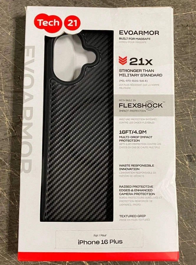Tech21 EvoArmor case for iPhone 16 - Compatible with MagSafe - Impact Black  - Image 2 of 3