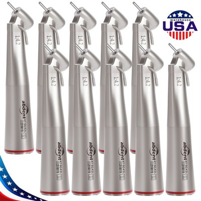 1-10*Dental  Fiber Optic LED Handpiece 1:4.2Surgical Contra Angle External Water