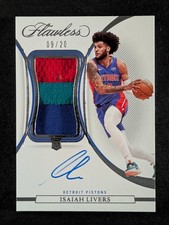 2021-22 Panini Flawless ISAIAH LIVERS 9/20 RC Auto Vertical Patch #VPA-ILV