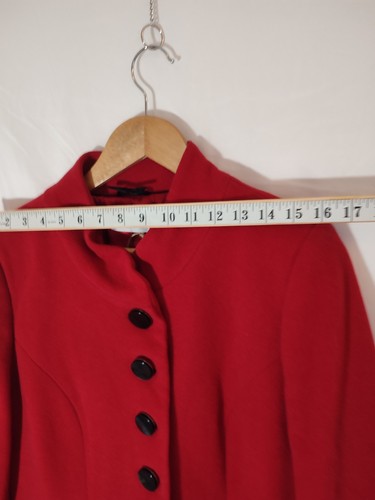 Minuet Petite Giacca Cappotto Rosso Lana/Cashmere Donna UK 16 Inverno Natale Elegante - Foto 3 di 12
