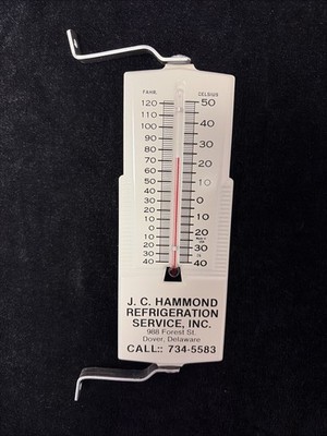 Dover Delaware Advertising Thermometer - J.C. Hammond  - Metal With Brackets
