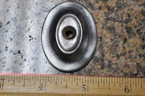 Vintage Oval Steel Cabinet Knob Backplate , stripped of paint and rust, see p