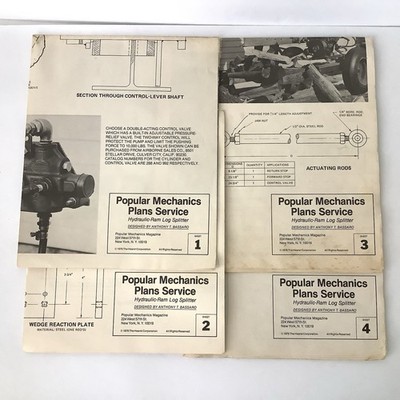 Vintage 1976 Popular Mechanics Plans Hydraulic-Ram Log Splitter DIY Build