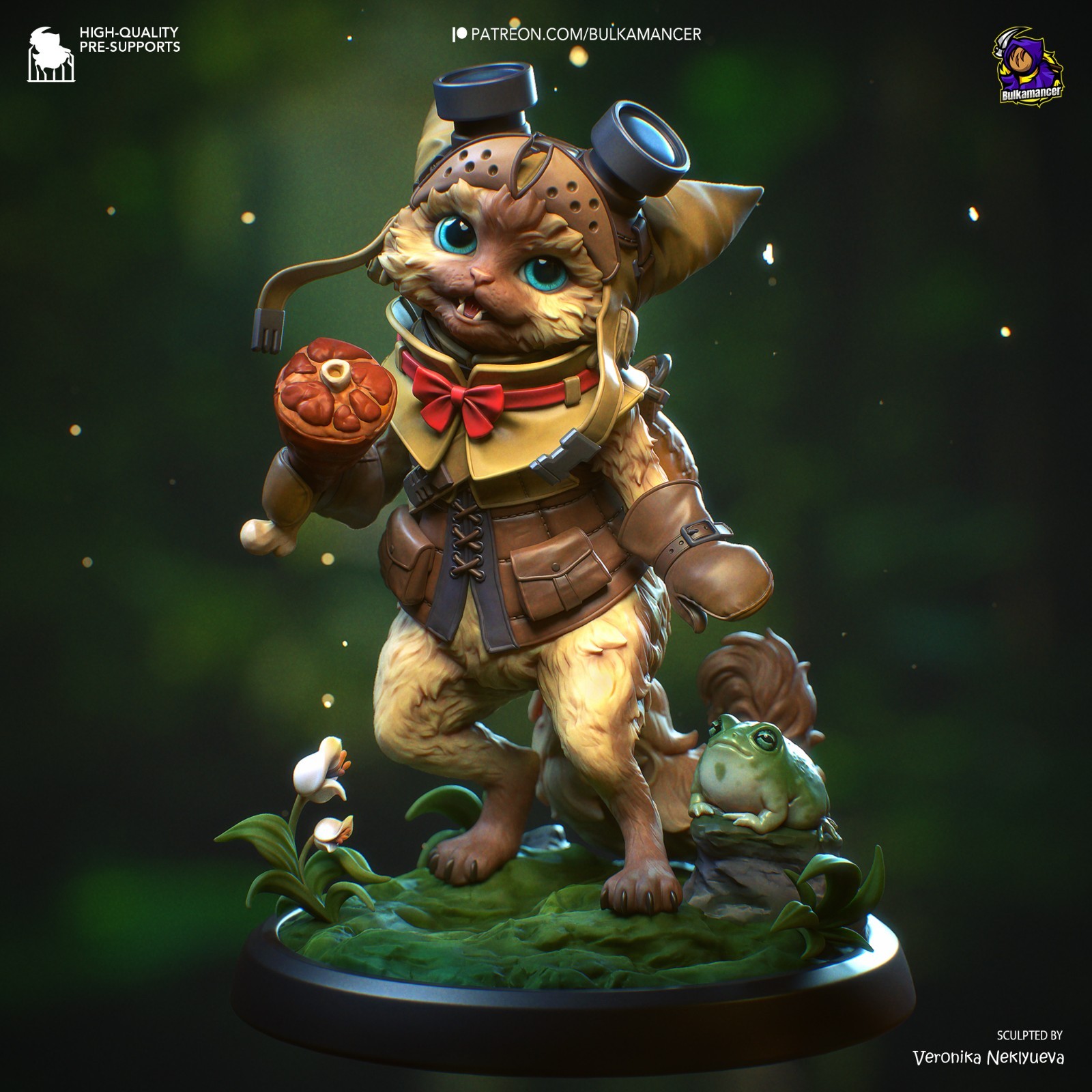 Figurine Palico & Toad Monster Hunter 13,7cm par Bulkamancer non peint