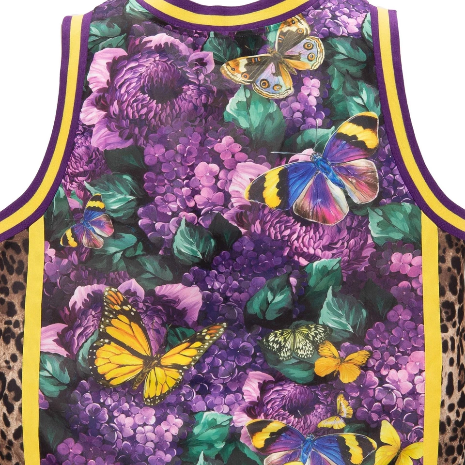 Camiseta sin mangas Dolce & Gabbana x DJ KHALED de gran tamaño mariposa leopardo púrpura 11387 Foto 4 de 4