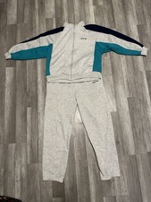 Vintage 80s Adidas Jogging Tracksuit Men's Size XL Gray  Blue Stripes