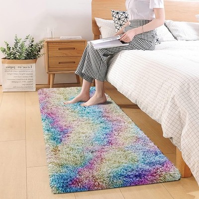 Anti Slip Shaggy Fluffy Rugs Soft Faux Fur Rugs Mat Bedroom Living Room Carpet