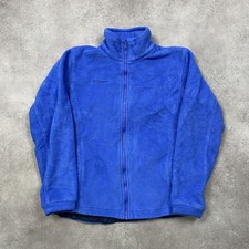 Columbia Fleece Jacket Women's Medium Vintage Full Zip Windbreaker Coat, Blue