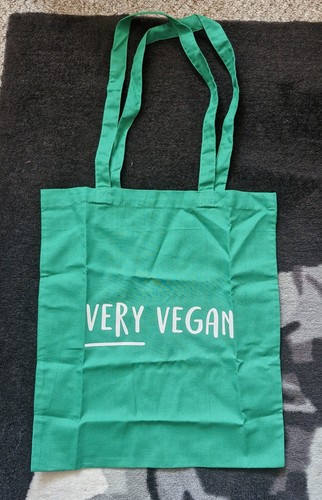Very Vegan Canvas Tote Bag In Green