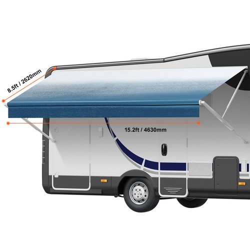 16' RV Awning Fabric Replacement (15'2" Fabric) Waterproof 16oz PVC Fabric - Picture 8 of 12