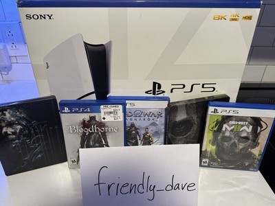 Sony PlayStation 5 Slim Disc Edition 1TB With Box and 4 Games *Read Description*