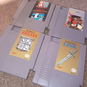 LOT OF 4 NES NINTENDO GAMES = SUPER MARIO BROS. LEGEND OF ZELDA I II LINK CONTRA