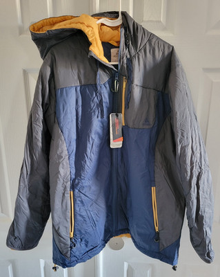 Ascend Size L Water Resistnt Ripstop Thermolite Insulated Nylon Jacket Blue/Gray
