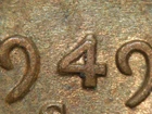 HIGH GRADE MINT ERROR 1949-S  LINCOLN WHEAT CENT DDO#1  FS#101  AU/RB