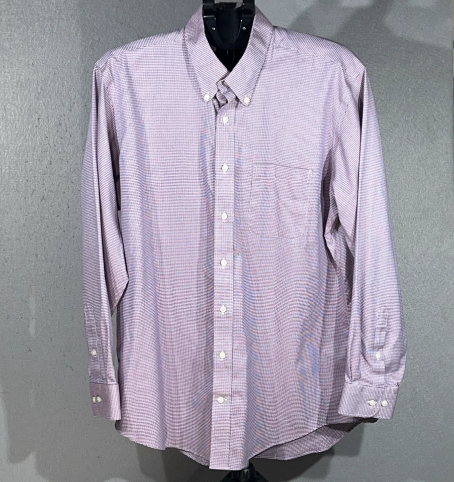 Camisa de vestir Kirkland Signature para hombre calce tradicional sin planchar borgoña 17 x 34/35 Foto 2 de 4