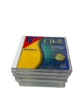 Vintage Sony CD-R Recordable CD 650 MB 74 Minutes 10 Pack! CDQ-74CN New Sealed!