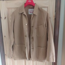 Levi’s Engineer Coat Chore Jacket Railroad Utility Brown Tan Canvas Size L