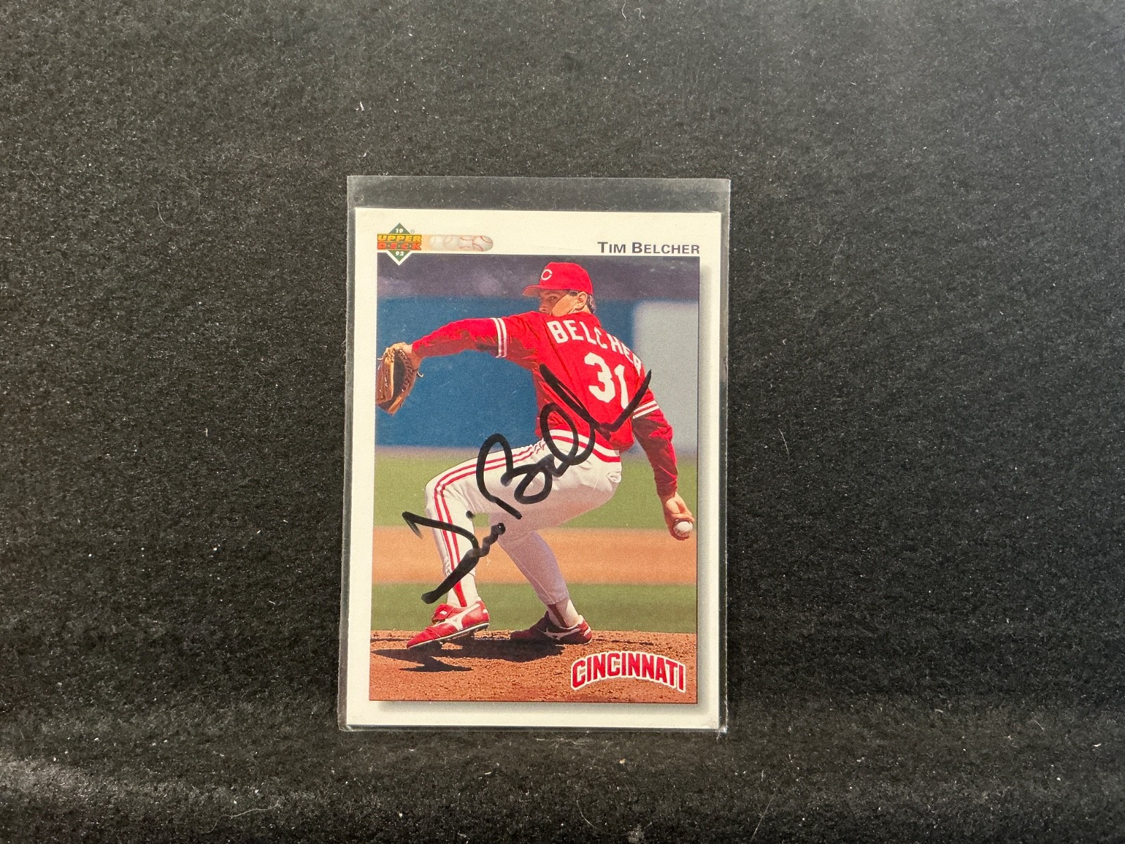 Tim Belcher 1992 Upper Deck MLB #761 Baseball Card Cincinnati Reds Autographed
