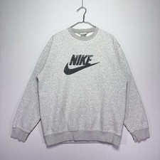 VTG Y2K Nike Sweatshirt - Heather Gray - HUGE Graphic - Faded Distressed - LARGE