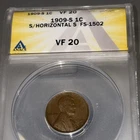 1909-S 1C Lincoln Cent S/Horizontal S S/S FS-1502 ANACS VF20 - Nice Coin!