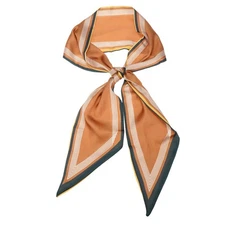 Fashion Scarves for Women, Silky Satin Head Scarf 59" x 5", Accordion Orange