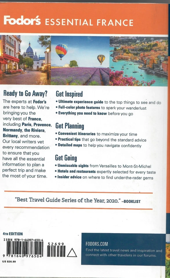 FODOR'S TRAVEL ESSENTIAL FRANCE. 2020 4th Edition PB. LIKE NEW. FREE SHIPPING! - Imagem 2 de 2