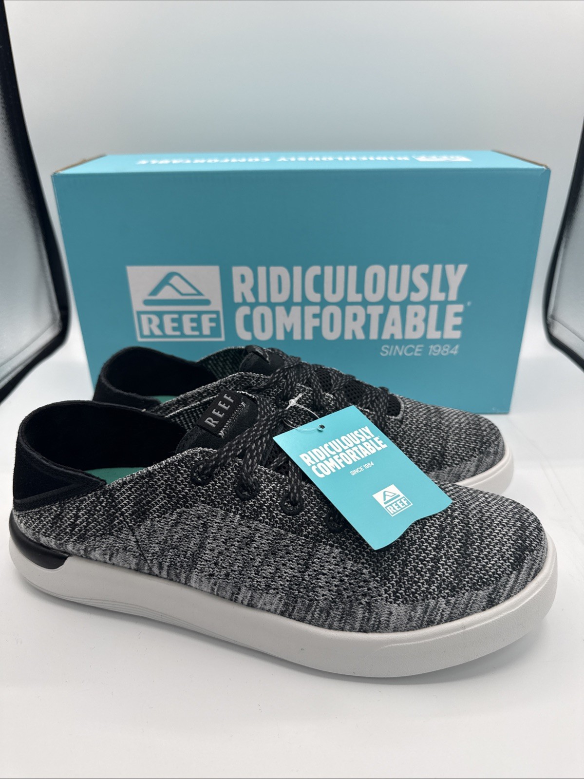 REEF Swellsole Neptune Cushion Travel Sneakers CJ6016 Charcoal Grey Shoes SZ 10