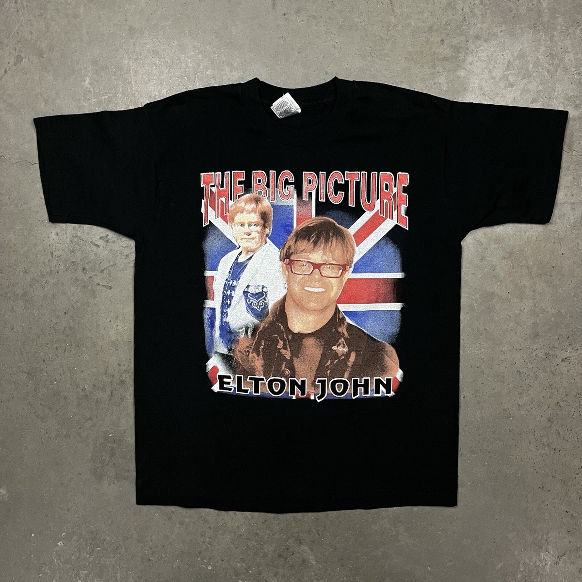 Vintage 90s Elton John The Big Picture Double Sided Band Concert T  
