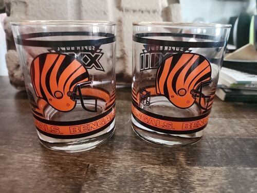 Cincinnati Bengals Superbowl XXIII 23 Trinkgläser NFL 1989 Vintage 2er Set